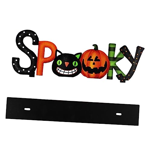 MUSISALY 1Stk Halloween-Ornamente Halloween dekorative Zeichen Dekoration für Partyszenen Herbstdeko Halloween Figuren Halloween-Figuren holzbuchstaben Design Hohle Verzierung hölzern von MUSISALY