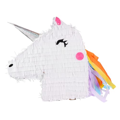 MUSISALY 1stk Einhorn-piñata Geburtstag Spielzeug Mehrfarbige Piñata-sticks Weiches Spielzeug Lustige Pinata-fledermaus Taco-pinata Hängende Piñata Piñata-buster Einhorn-pinata Weiß Papier von MUSISALY