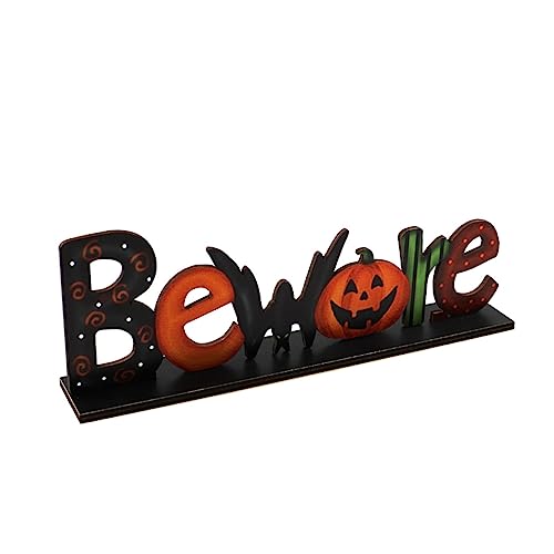 MUSISALY 1stk Halloween-erinnerungsornamente Halloween-willkommensschilder Buchstabendekor Herbstdeko Für Zu Hause Landhausdekor Süßes Oder Saures Zeichen Herbst-kürbis- Hölzern von MUSISALY