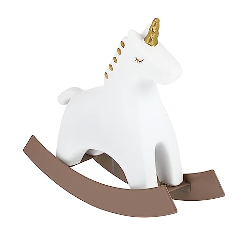 MUSISALY 1stk Schaukelpferd Ornament Mini-Spielzeug Desktop-Spielzeug Schreibtischaufsatz Bling Schüttelnde Einhorn-Desktop-verzierung Für Das Büro Wohnaccessoires Eisen Weiß von MUSISALY