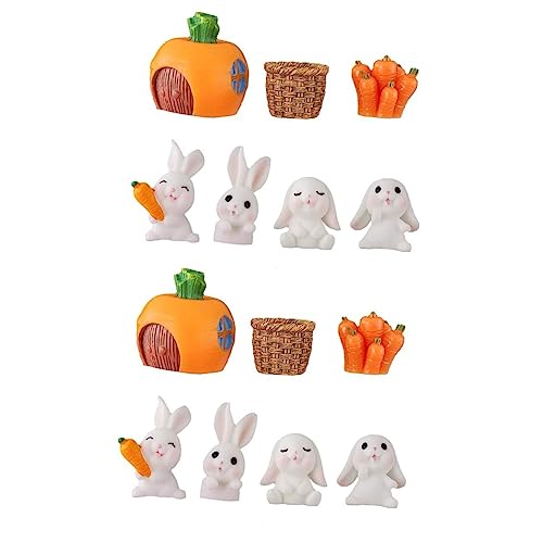 MUSISALY 2 Sätze Kuchendekoration Minispielzeug für Kinder ostern kleines kaninchen Mini-Tiere Autospielzeug hasenfiguren animal figures Cupcake-Topper vom Bauernhof Kaninchen-Ornamente PVC von MUSISALY