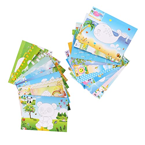 MUSISALY 20Er Packung Mosaikaufkleberkunst für Kinder Scrapbook-Set für Kinder Kleinkind-Kunst Aufkleber für Kleinkinder bastelsets für Kinder Mosaik-Aufkleber-Kunst DIY-Sticker-Kit von MUSISALY