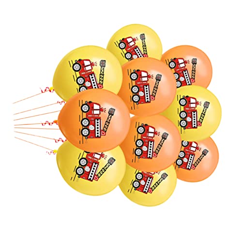 MUSISALY 12 Feuer Lkw Thema Latex Ballons 20pcs Feuer Kampf Lkw Muster Druck Ballons für von MUSISALY