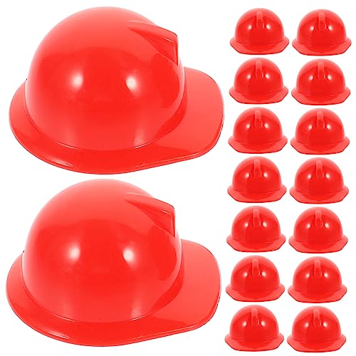 MUSISALY 20St Haustier Hut Mini-Baumeisterhüte Puppenhüte Haustier-Huhn-Helm Haustier-Hundehelm Mini-Bauhut puppenzubehör doll Accessories Mini-Puppenhelme Flaschendeckel Plastik rot von MUSISALY