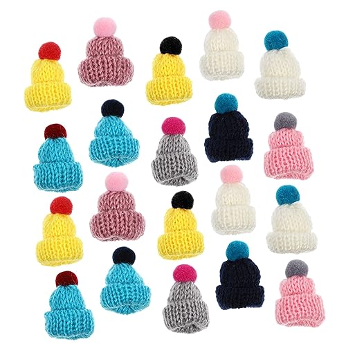 MUSISALY 20St Mini-Hut strickmützen Miniaturmützen Bastelmützen Mini kleine Weihnachtsmütze zarte Miniaturhüte zarte kleine Hüte Kawaii Miniaturhüte verschleißfeste Puppenhüte Stricken von MUSISALY