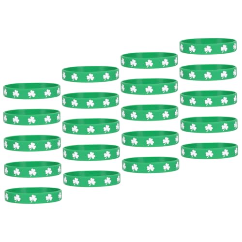 MUSISALY 20st Kleeblatt-armband St. Patrick Day Accessoires Stylischer Armreif St Patricks Day Silikonarmbänder Partygeschenk St Patricks Day Armbänder St. Patricks Silikonarmband Kieselgel von MUSISALY