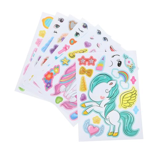 MUSISALY 24 Blätter Fensteraufkleber Cute Sticker süße Sticker Fantasievolle Dekoration Aufkleber Set einhornsticker Entzückender Einhorn-DIY-Aufkleber dekorativer Einhorn-Aufkleber Papier von MUSISALY