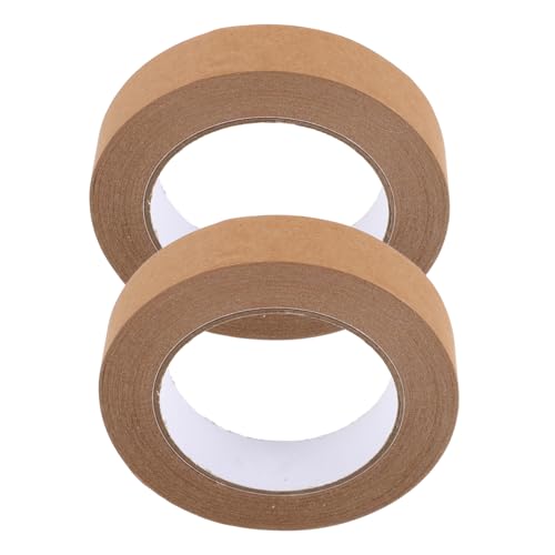 MUSISALY 2St Klebeband geschenkverpackung verpackungsband Etikettierband verpackungsmaterial Stabiler Papiertape braunes Kartonband Packband aus Papier braunes Papierband Kraftpapier Brown von MUSISALY