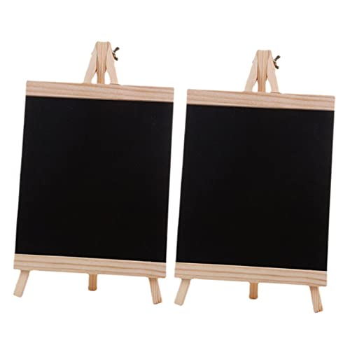 MUSISALY 2St Tafel Tisch Staffelei Message-Board-Schild Memoboard für die Arbeitsplatte würfelunterlage notice board handwerkskunst Hochzeitsschilder aus Acryl Lebensmittelschild aus Holz von MUSISALY