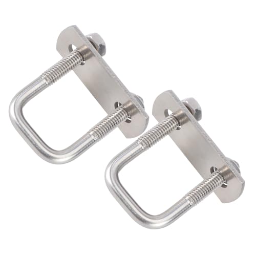 MUSISALY 2St rechtwinklige Schrauben Schlauchschellen quadratische Klemme U-förmiger Schraubendämpfer schlauchklemmen pipe clamp Schraube Dämpfer schraubendämpfer aus edelstahl Silver von MUSISALY