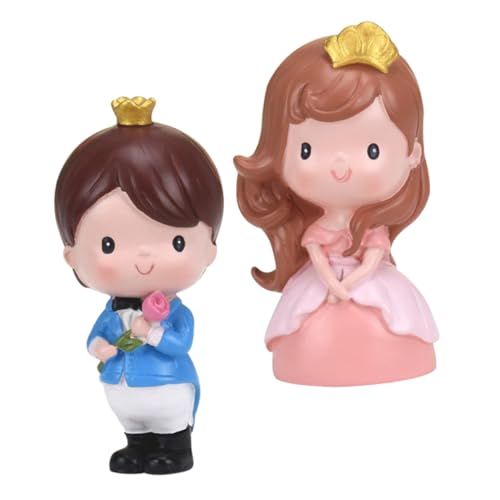 MUSISALY 2st Prinzessin Prinz Ornament Prinz Puppe Prinzessinnenfiguren Cupcake-kapazitäten Prinz Figur Kuchenverzierung Hochzeitstortenfiguren Tortenaufsätze Für Die Brautparty Paar Harz von MUSISALY