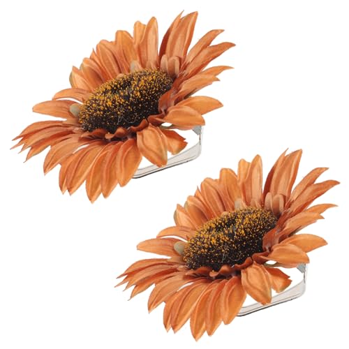 MUSISALY 2st Sonnenblumen-vorhangclip Gardinenhalterclip Vorhangbefestigungsschnallen Gardinen Raffhalter Clip Blumenvorhänge Raffhalter Fenster Raffhalter Gardinenband Zurück Seidentuch von MUSISALY