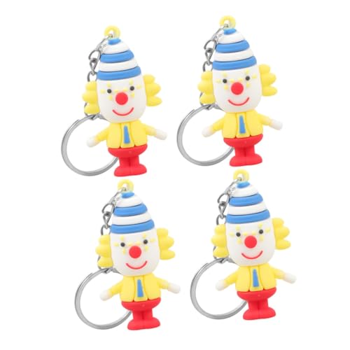 MUSISALY 4 Stück Clown Puppen Schlüsselanhänger Schlüsselanhänger Auto Schlüsselanhänger Medaillon Geldbörsen Große Anime Schlüsselanhänger Zirkus Charm Clown Clown Charm von MUSISALY