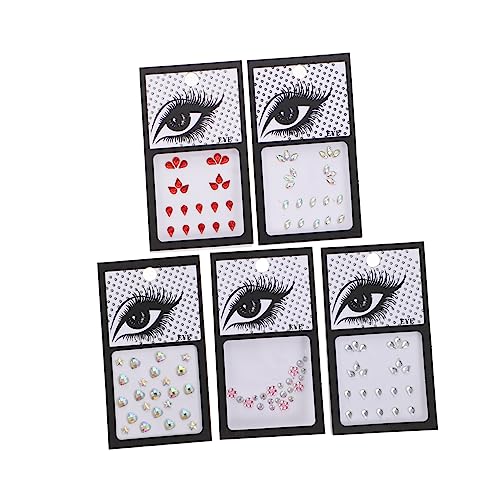 MUSISALY 5 Blätter Gesicht Strass Aufkleber Silberne Strasssteine 3d-nagelaufkleber Make-up-edelsteine ​​für Die Augen Gesichts-edelsteine ​​für Kinder Kristalle Strass Edelsteine Acryl von MUSISALY