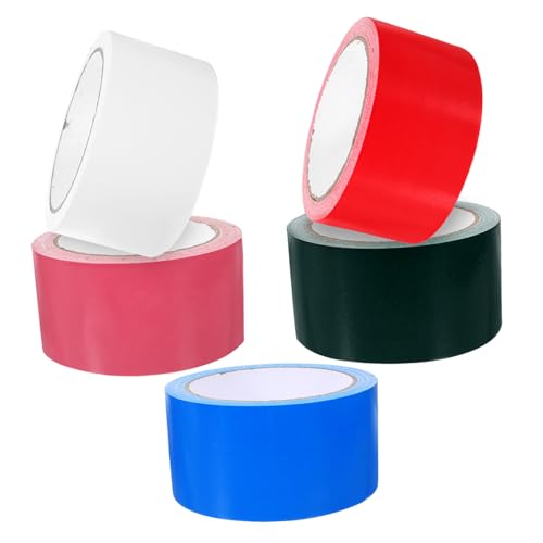 MUSISALY 5 Rollen Farbiges Klebeband Teppichband Verpackungs Band Bastelband Bodenaufkleber farbiges Packband packing tape paketband teppich reparaturband Bodenband für Klassenzimmer Stoff von MUSISALY