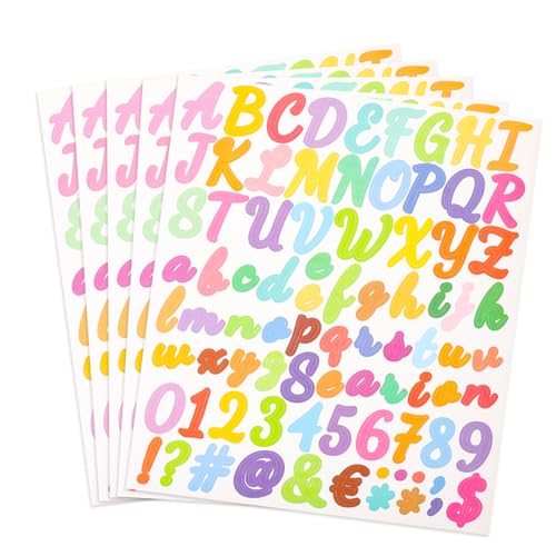 MUSISALY 5St kleine Aufkleber Zahlenaufkleber personalisierte Sticker Namensschilder Aufkleber Etikett Monogramm Buchstabenaufkleber zur Dekoration Buchstabenaufkleber für Scrapbooking von MUSISALY