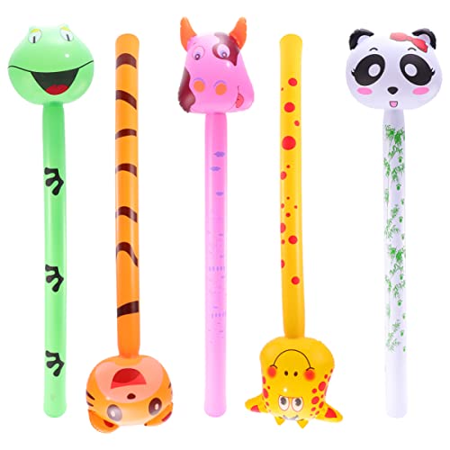 MUSISALY 5st Aufblasbares Tier Für Kinder Aufblasbare Tiere Ballon Aufblasbare Giraffe Kidcraft-spielset Ballonstäbchen Sprengen Tiere Stick Aufblasbares Spielzeug Aufblasbarer Hammer Green von MUSISALY