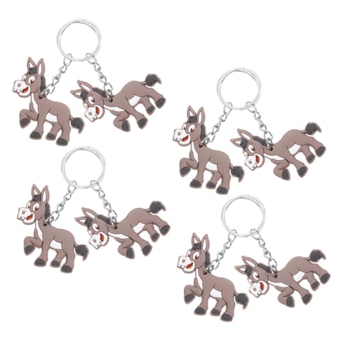 MUSISALY 8st Esel Schlüsselanhänger Simulation Esel Charms Schlüsselanhänger Esel-hängeornamente Modischer Schlüsselanhänger Esel Anhänger Charms Niedlicher Esel-anhänger Brown Pvc von MUSISALY