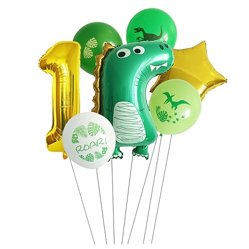 MUSISALY Dinosaurier-Ballon Zahlenballon Geburtstag Luftballons Geburtstag Tierballon dinozug dinosaurs balons zahlen luftballon Ballons Geburtstagsfeier Partyballons Aluminiumfolie Golden von MUSISALY