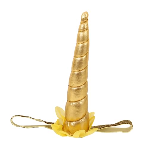 MUSISALY Einhorn-stirnband Einhorn-partyzubehör Einhorn Kostüm Glitzerndes Einhorn-horn-stirnband Einhorn Horn Hut Einhorn-kopfbedeckung Einhorn-kopfschmuck Einhorn Stirnband Golden Plastik von MUSISALY