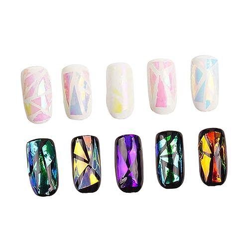 MUSISALY Holographische DIY Nagelkunst Broken Glass Folien Stencil Aufkleber Für Kreative Nageldesigns Maniküre Zubehör Für Einzigartige Nagelstyles von MUSISALY