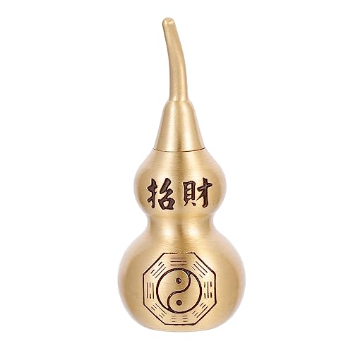 MUSISALY Kürbis Dekoration die chinesen Ornaments wischtelgeschenk Reichtum glückliche Kalebasse chinesische Glücksstatue Kalebasse im chinesischen Stil zartes Kalebassendekor Kupfer Golden von MUSISALY