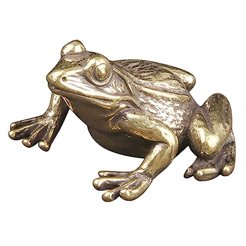 MUSISALY Messing Goldenes Messing Frosch Ästhetische Raumdekoration Glückstierstatue Retro Tierstatue von MUSISALY