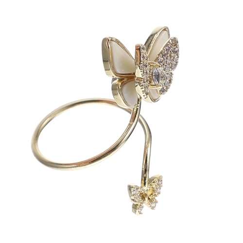 MUSISALY Nagel-schmetterlings-ornamente Accessoires Für Fingerschmuck Fingerschmuckringe Fingernägel Klingeln Knöchelringe Nageldiamanten, Strasssteine Kupfer Eingelegter Zirkon Golden von MUSISALY