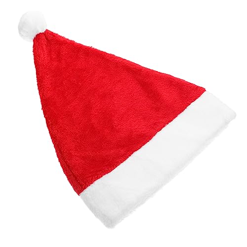 MUSISALY Santa Hats Plüsch-weihnachtsmütze Weihnachtsfeier Hut Bulk-weihnachtsmützen Lustige Weihnachtsmütze Weihnachtsmann-mütze Weihnachten Blinkende Weihnachtsmütze Damen Hüte Rot Kurzer Plüsch von MUSISALY