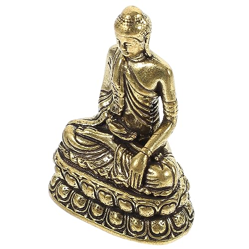 MUSISALY Shakyamuni-Ornament aus Messing chinesische Feng-Shui-Statue tischplatte Buddha dekor Zen-Figur tischdeko esstisch Messing-Buddha-Statue Sakyamuni-Ornament Desktop-Shakyamuni-Dekor von MUSISALY