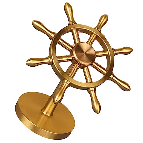 MUSISALY Nautische Dekoration Simulation Schiffsruder Mediterrane Wohnkultur Dekoratives Schiffsruder Vintage-schmuck Küsten Room Decoration Raumdeko Home-Desktop- Tischverzierung Messing Golden von MUSISALY