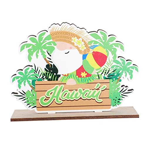 MUSISALY Sommer-Alphabet-Ornament sommerliche Dekorationen Hawaii Party herzstück Sommerzwerge Schreibtisch Dekoration hochzeitsideen Luau-Party-Tischschild Luau-Thema-Ornament Holz Green von MUSISALY