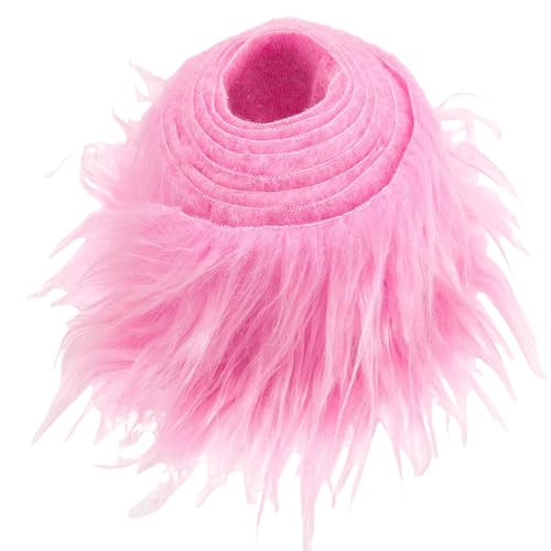 Kunstfell Band Kunstpelz Fellstoff, MUSLONG zotteligen Pelz Stoff Schnitte flauschige Pelz Patches ideal zum Basteln, Nähen, Dekorieren | Dekoband Plüsch Trim Stoffrolle, 10x150cm (Rosa) von MUSLONG