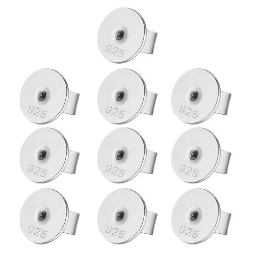 MUUYYI 10 Stück Runde Disc Ohrring Plugs Ohrringe Zurück Metall Ohrstecker Stopper Bequeme Verschlüsse für Schwere Ohrringe von MUUYYI