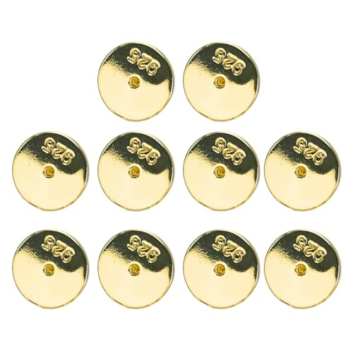 MUUYYI 10 Stück Runde Disc Ohrring Plugs Ohrringe Zurück Metall Ohrstecker Stopper Bequeme Verschlüsse für Schwere Ohrringe von MUUYYI