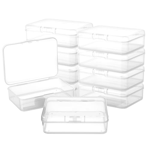 MUXHEL 12 Stück Aufbewahrungsbox Kleine, 8.5 x 6 x 2.5cm Plastikbox mit Deckel Kleine, Aufbewahrungsbox Transparent Mini, Mini Plastik Boxen, Kleine Kunststoff Sortierbox, für Kleine Perlen, Schmuck von MUXHEL