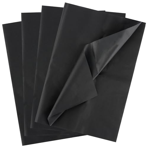 MUXHEL 200er-Set Seidenpapier Schwarz, 35 x 50 cm Blatt Schwarzes Seidenpapier, 14 x 20 Zoll Geschenkpapier Schwarz, Schwarzes Geschenkpapier, Kraft Seidenpapier, Seidenpapier Verpackungsmaterial von MUXHEL