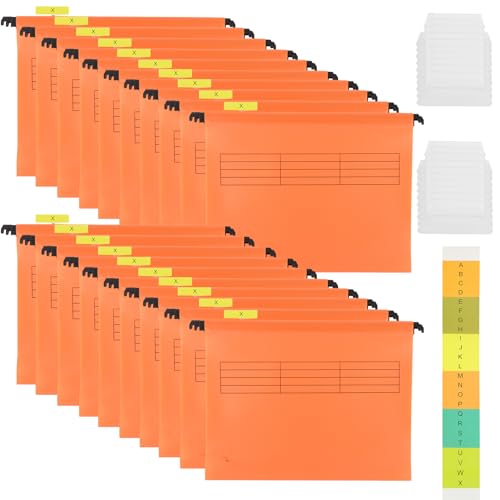 MUXHEL 20er-Set Hängemappen A4, 244 x 314 x 16mm Hängeregister A4, Hängemappen mit Tabs und Karteneinsätzen, Polypropylen-Aktenschrank, Hängetasche, A4 Hängeregistraturen für Büro, Schule von MUXHEL