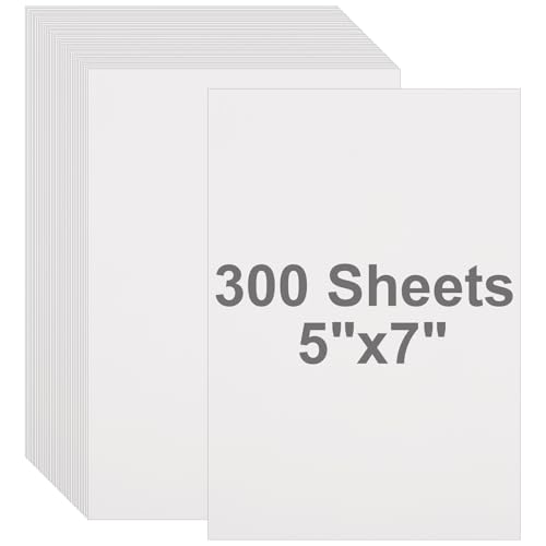 MUXHEL 300 Blatt weißer Karton, 12,7 x 17,8 cm, 250 g/m², blanko, Druckerpapier für Grußkarten, Geschenkanhänger, Postkarten, DIY-Karten von MUXHEL