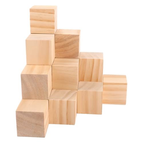 MUXHEL 30er-Set Holzwürfel 50x50x50mm, 5 x 5 x 5cm Holzwürfel Blanko zum Basteln, Bastelwürfel, Holzblöcke, Holzwürfel Blanko, Holz Quadrat Würfel, Natürliche Holzblöcke, Holzklötzchen zum Basteln von MUXHEL