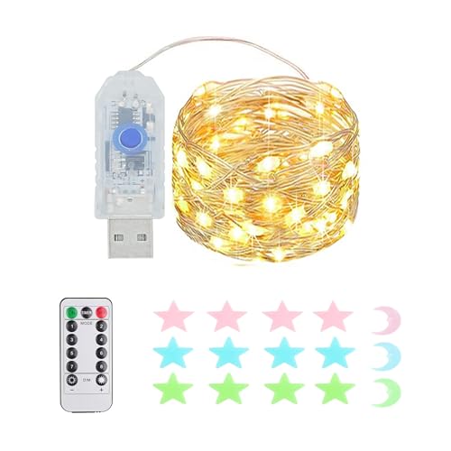 1 Stück LED Lichterkette, 200LED 20M / 67Ft 8 Modi USB lichterkette außen/innen Wasserdichte mit Fernbedienung für Schlafzimmer, Hof, Hochzeit, Weihnachten, DIY etc (Warmweiß) von MUXIJIA