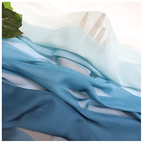 MUYUNXI Chiffon Stoff Meterware Für Stirnbänder Schal Kleidung Haargummis Hochzeiten Dekor Und Andere DIY Handwerk 150 cm Breit Meterware Verkauft(Color:Peacock Blue) von MUYUNXI