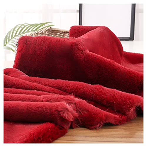 MUYUNXI Kunstfell Meterware ​Verdicken Nachahmung Kaninchenfell Stoff Für Kleidung Bettwäsche-teppiche 180 cm Breit Meterware Verkauft(Color:Jujube Rot) von MUYUNXI