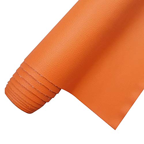 MUYUNXI Kunstleder Polsterstoff Meterware FüR Möbel Sofa Stuhl Autos Polsterarbeiten Autos Dekorationen DIY Basteln Nähen 160 cm Breit Meterware Verkauft(Color:Orange Rot) von MUYUNXI