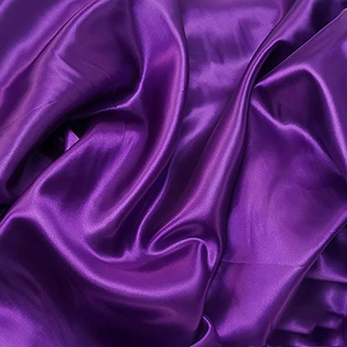 MUYUNXI Satin Stoff Futterstoff Für Abendkleidung Kleider Mode Basteln Dekorationen Pyjama 150 cm Breit 2 Meter Verkauft(Color:Aubergine lila) von MUYUNXI