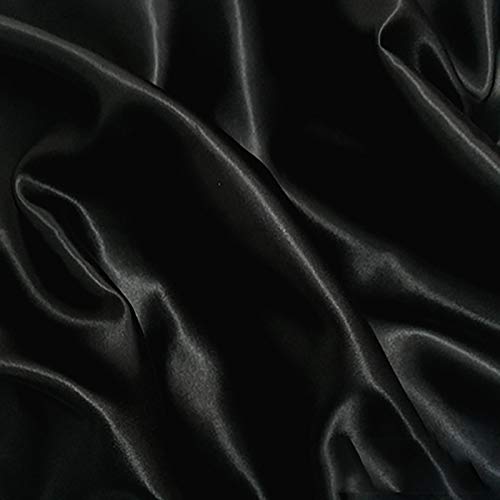 MUYUNXI Satin Stoff Futterstoff Für Abendkleidung Kleider Mode Basteln Dekorationen Pyjama 150 cm Breit 2 Meter Verkauft(Color:schwarz) von MUYUNXI