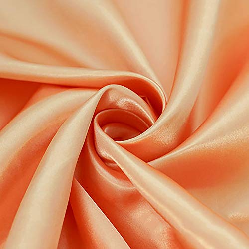 MUYUNXI Satin Stoff Futterstoff Für Abendkleidung Kleider Mode Basteln Dekorationen Pyjama 150 cm Breit Meterware Verkauft(Color:Orange) von MUYUNXI