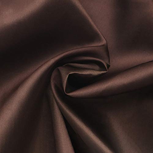 MUYUNXI Satin Stoff Futterstoff Stoff Für Abendkleidung Kleider Mode Basteln Dekorationen Pyjama 150 cm Breit Meterware Verkauft(Color:Kaffee) von MUYUNXI