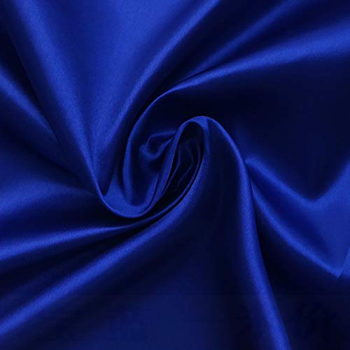 MUYUNXI Satin Stoff Futterstoff Stoff Für Abendkleidung Kleider Mode Basteln Dekorationen Pyjama 150 cm Breit Meterware Verkauft(Color:Königsblau) von MUYUNXI