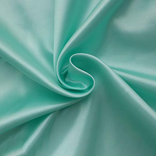 MUYUNXI Satin Stoff Futterstoff Stoff Für Abendkleidung Kleider Mode Basteln Dekorationen Pyjama 150 cm Breit Meterware Verkauft(Color:Minzgrün) von MUYUNXI